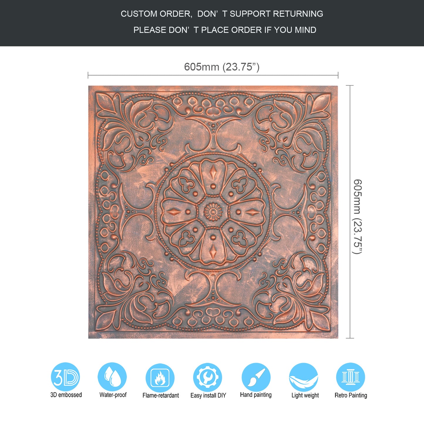 10tiles/lot Village-Style Ceiling Tiles for Country Restaurants, Coffee Shops and Charming Inns PL71