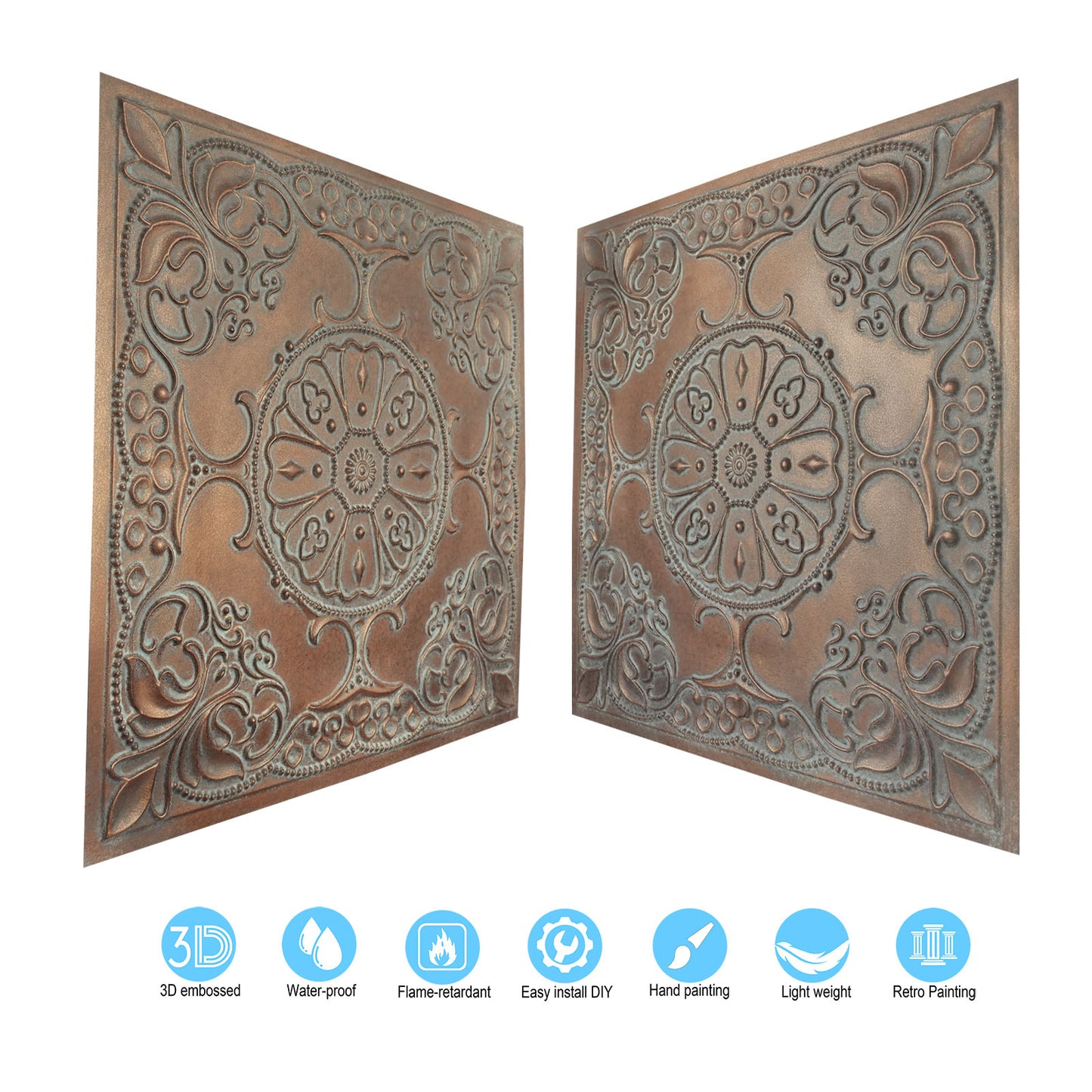 10tiles/lot Village-Style Ceiling Tiles for Country Restaurants, Coffee Shops and Charming Inns PL71