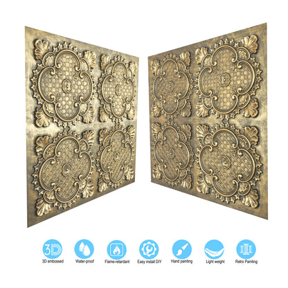 10tiles/lot Faux Metal Ceiling Tiles for Bars, Cafés, Lounges and Contemporary Interiors PL80