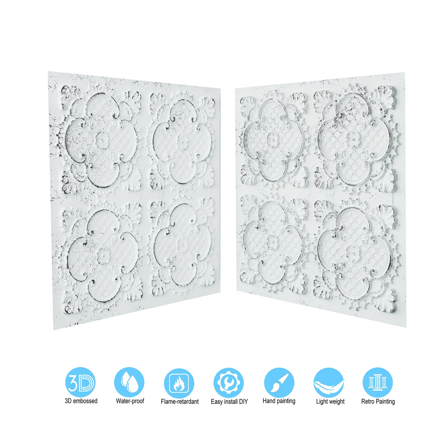 10tiles/lot Decorative Ceiling Tiles for Luxury Hotels, Villas, Salons and High-End Interiors PL80