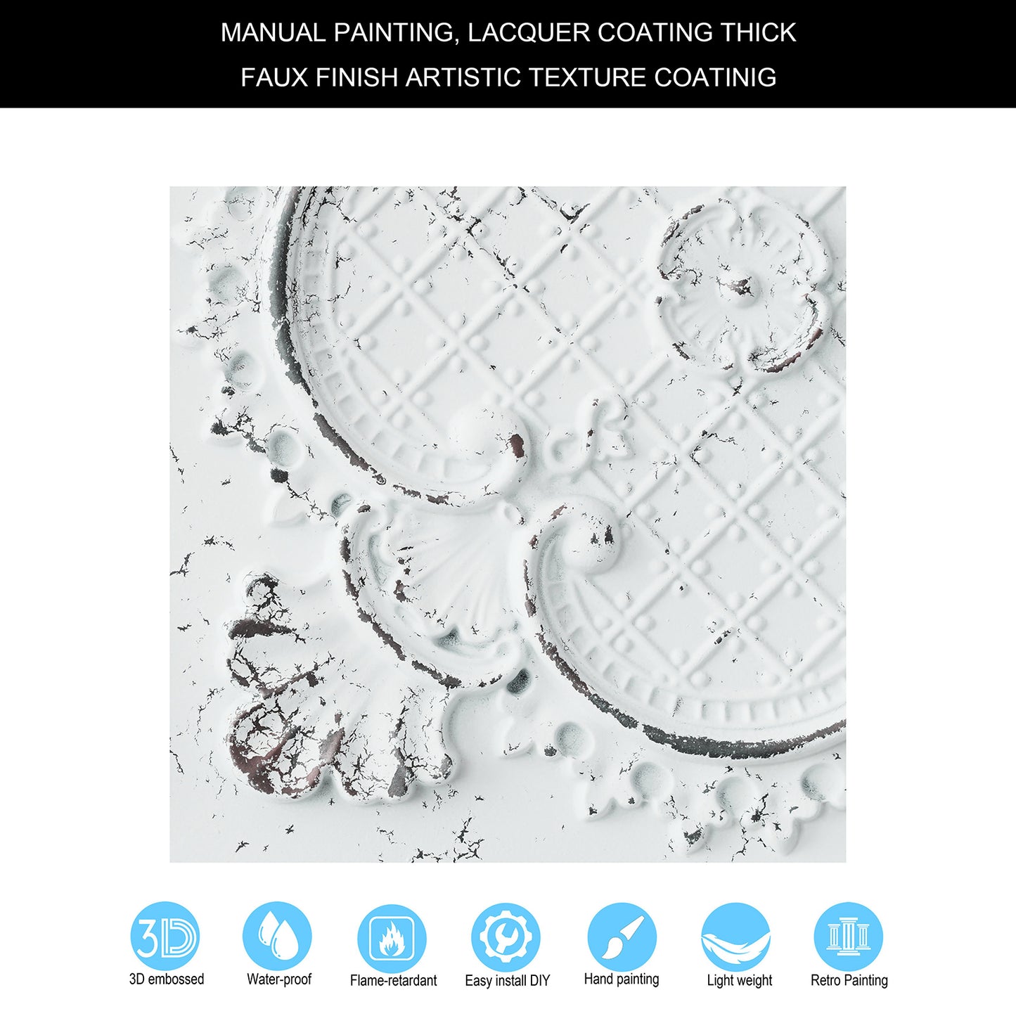 10tiles/lot Decorative Ceiling Tiles for Luxury Hotels, Villas, Salons and High-End Interiors PL80