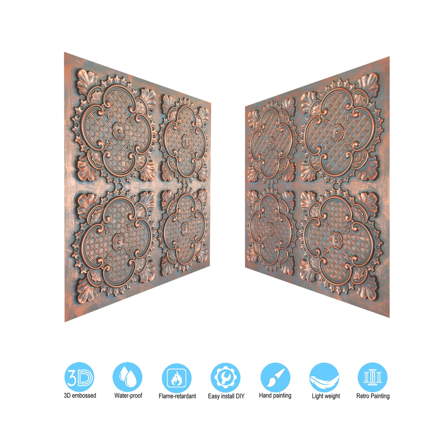 10tiles/lot Drop-In Ceiling Tiles for Office Buildings, Meeting Rooms and Commercial Halls PL80