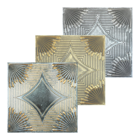 10tiles/lot 3D Faux Metal Ceiling Tiles for Stylish Bars, Clubs and Trendy Restaurants PL81