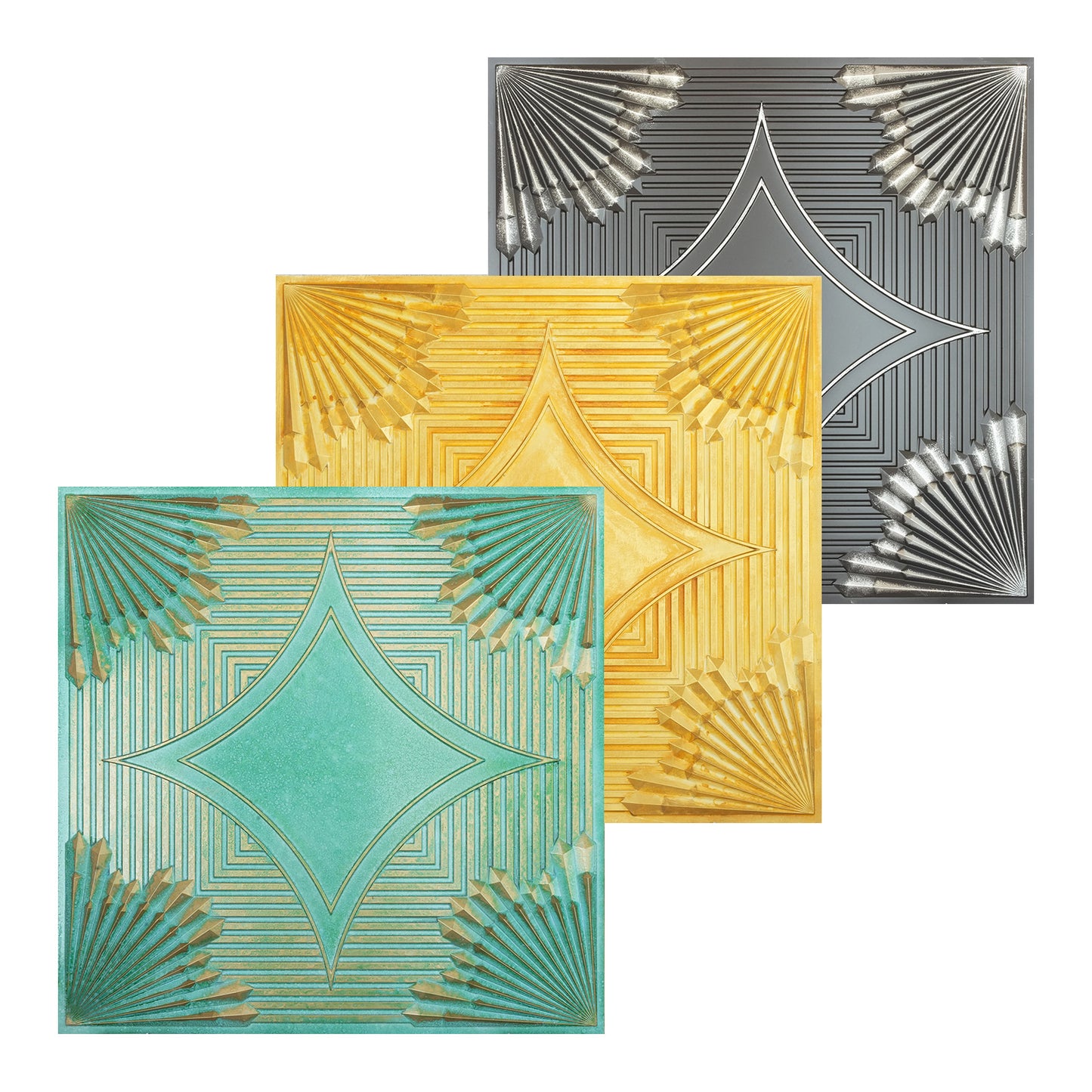 10tiles/lot Metallic Ceiling Tiles for Stylish Bars, Clubs, Restaurants and Social Spaces PL81