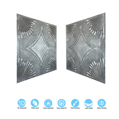 10tiles/lot 3D Faux Metal Ceiling Tiles for Stylish Bars, Clubs and Trendy Restaurants PL81