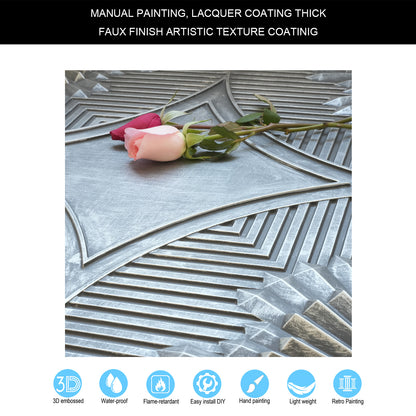 10tiles/lot 3D Faux Metal Ceiling Tiles for Stylish Bars, Clubs and Trendy Restaurants PL81