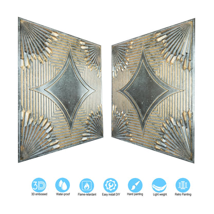 10tiles/lot 3D Faux Metal Ceiling Tiles for Stylish Bars, Clubs and Trendy Restaurants PL81
