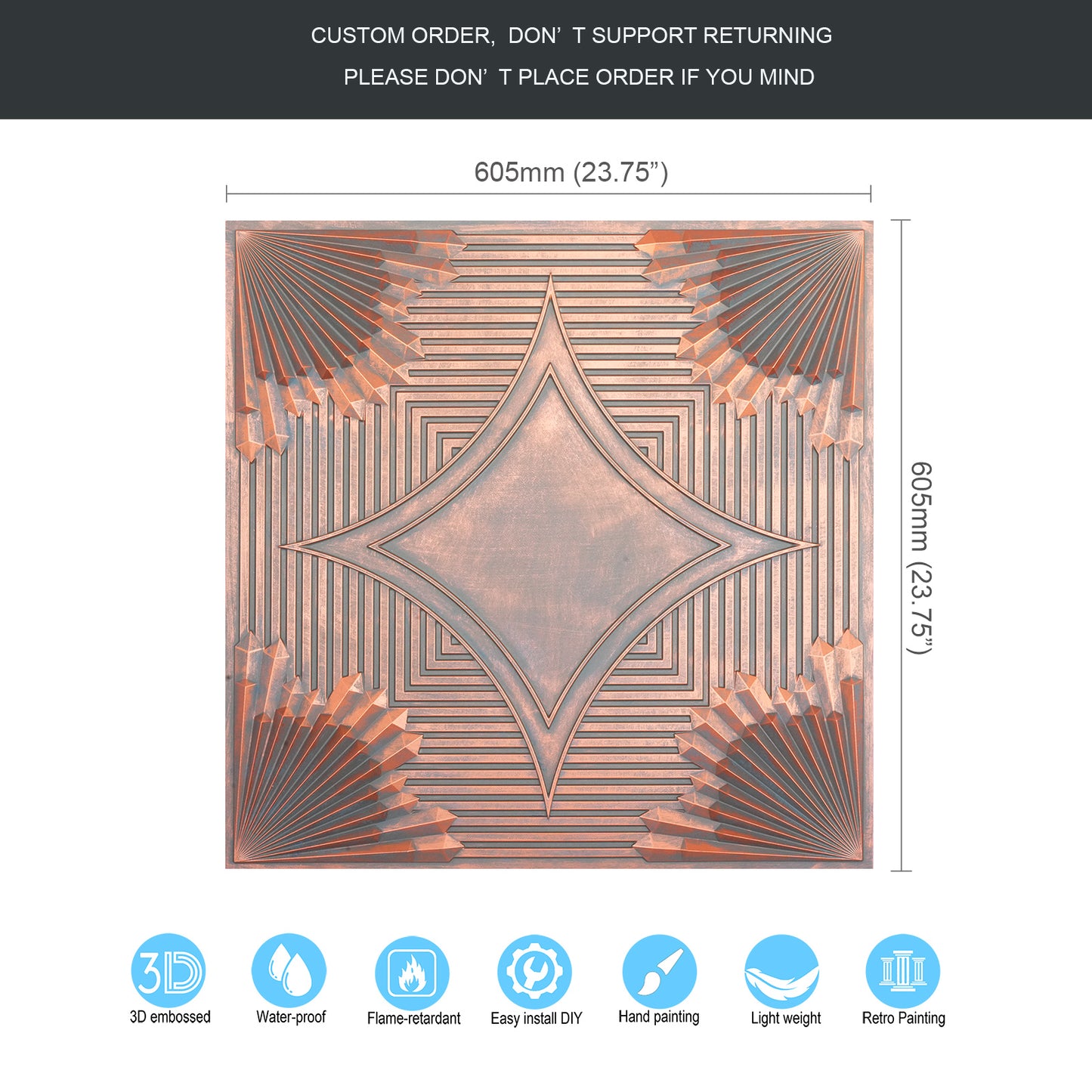 10tiles/lot Tin Ceiling Tiles for Fashion Salons, Barber Shops and Trendy Retail Spaces PL81