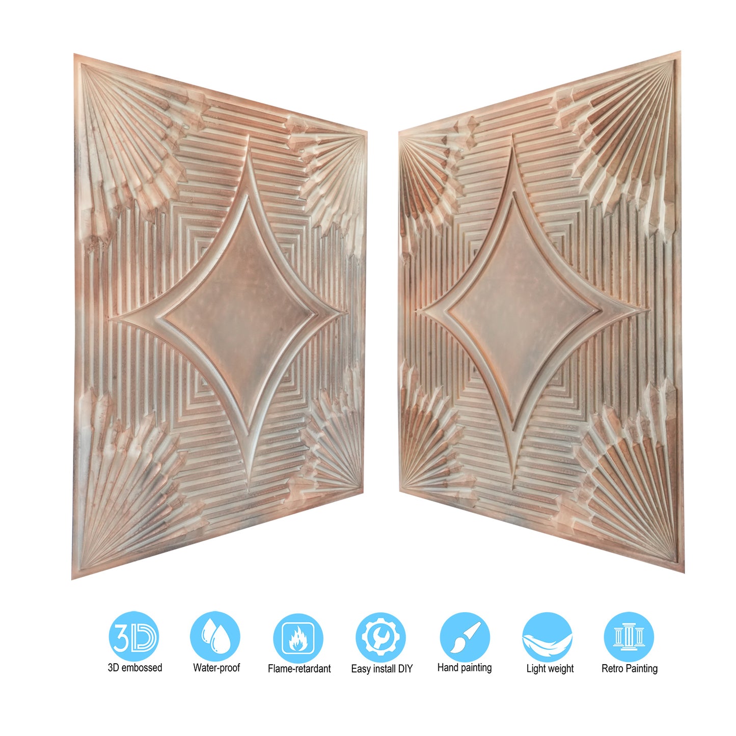 10tiles/lot Tin Ceiling Tiles for Fashion Salons, Barber Shops and Trendy Retail Spaces PL81