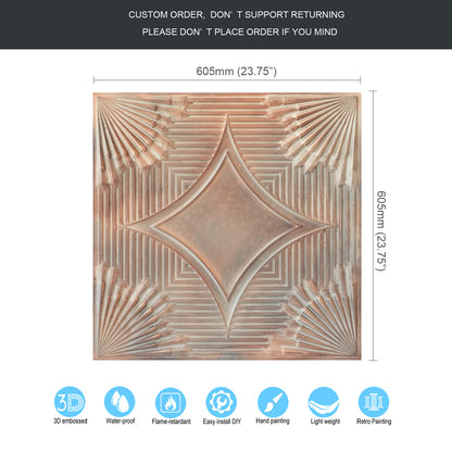 10tiles/lot Tin Ceiling Tiles for Fashion Salons, Barber Shops and Trendy Retail Spaces PL81