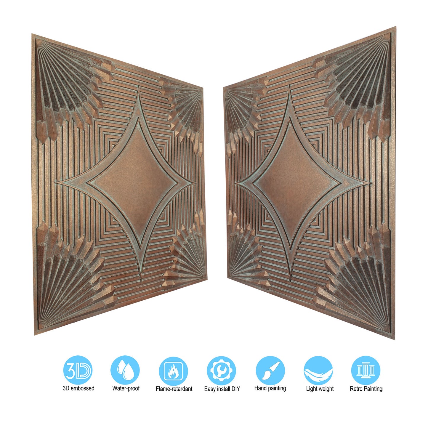 10tiles/lot Tin Ceiling Tiles for Fashion Salons, Barber Shops and Trendy Retail Spaces PL81