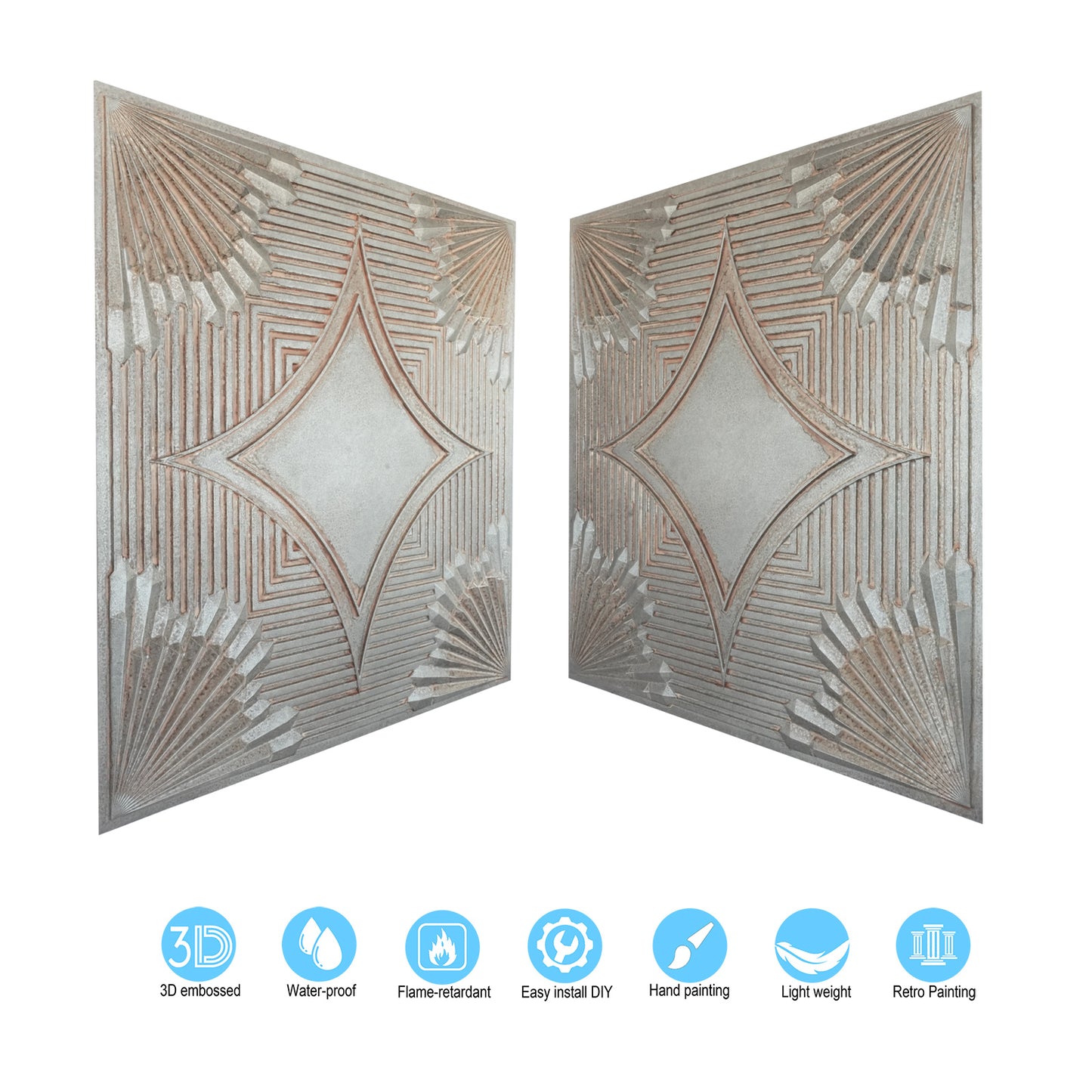 10tiles/lot Distressed Ceiling Tiles for Craft Studios, Retro Cafés and Industrial Design Rooms PL81