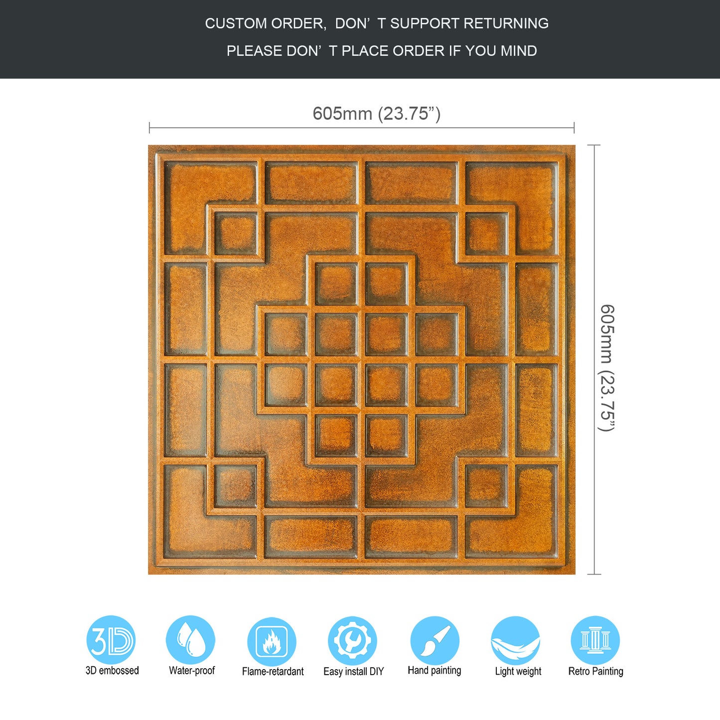 10tiles/lot Classic Victorian Ceiling Tiles for Boutique Hotels, Heritage Inns and Luxury Villas PL82