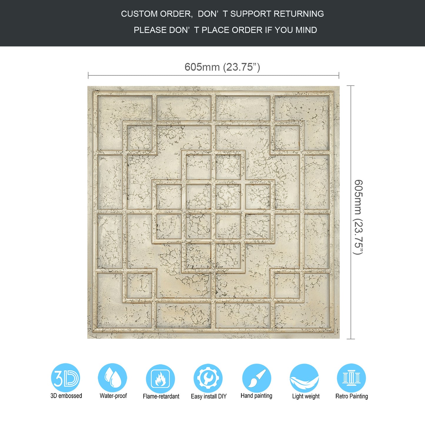 10tiles/lot Tin Ceiling Tiles for Fashion Salons, Barber Shops and Trendy Retail Spaces PL82