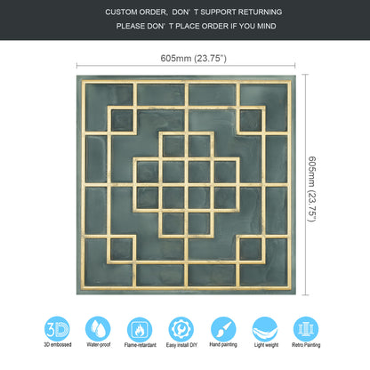 10tiles/lot Faux Tin Embossed Tiles for Luxury Apartments, Villas and Modern Home Interiors PL82