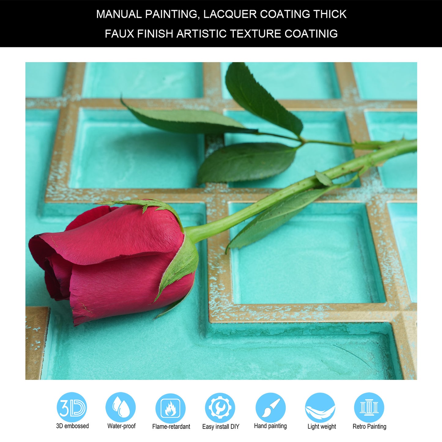 10tiles/lot Faux Tin Embossed Tiles for Luxury Apartments, Villas and Modern Home Interiors PL82