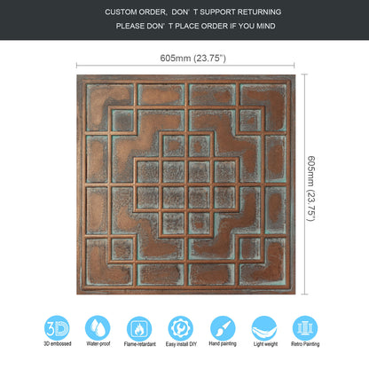 10tiles/lot Classic Victorian Ceiling Tiles for Boutique Hotels, Heritage Inns and Luxury Villas PL82