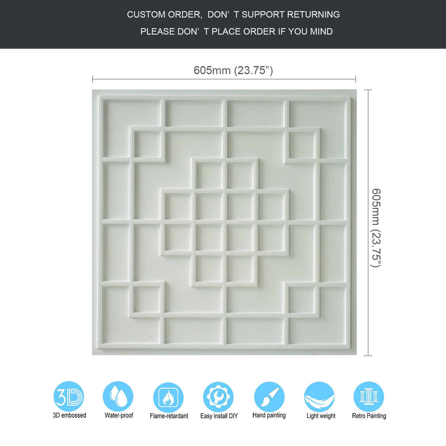 10tiles/lot Tin Ceiling Tiles for Fashion Salons, Barber Shops and Trendy Retail Spaces PL82