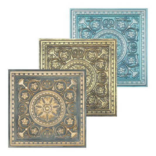 10tiles/lot Pressed Faux Tin Ceiling Tiles for Heritage Bars, Vintage Restaurants and Boutique Hotels PL83
