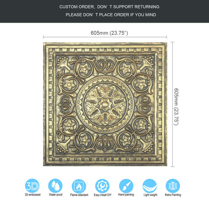 10tiles/lot Pressed Faux Tin Ceiling Tiles for Heritage Bars, Vintage Restaurants and Boutique Hotels PL83