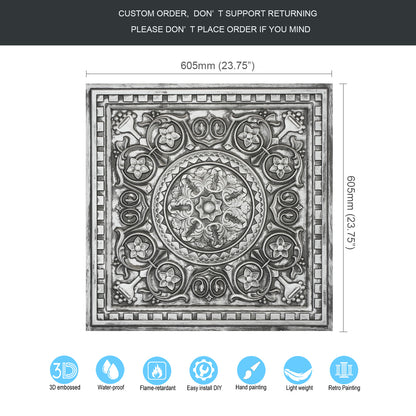 10tiles/lot Drop-In Decorative Tin Tiles for Hotels, Villas and Modern Office Buildings PL83