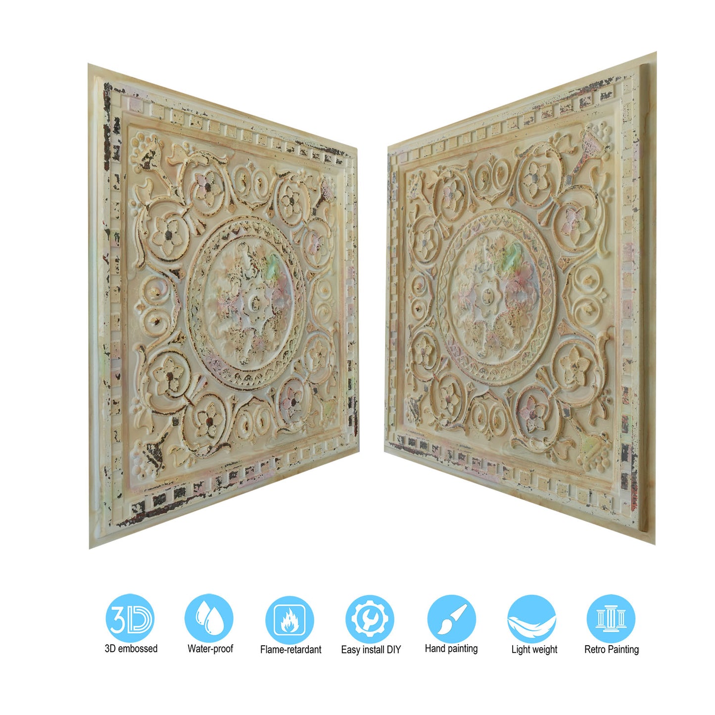 10tiles/lot Metallic Ceiling Tiles for Stylish Bars, Clubs, Restaurants and Social Spaces PL83