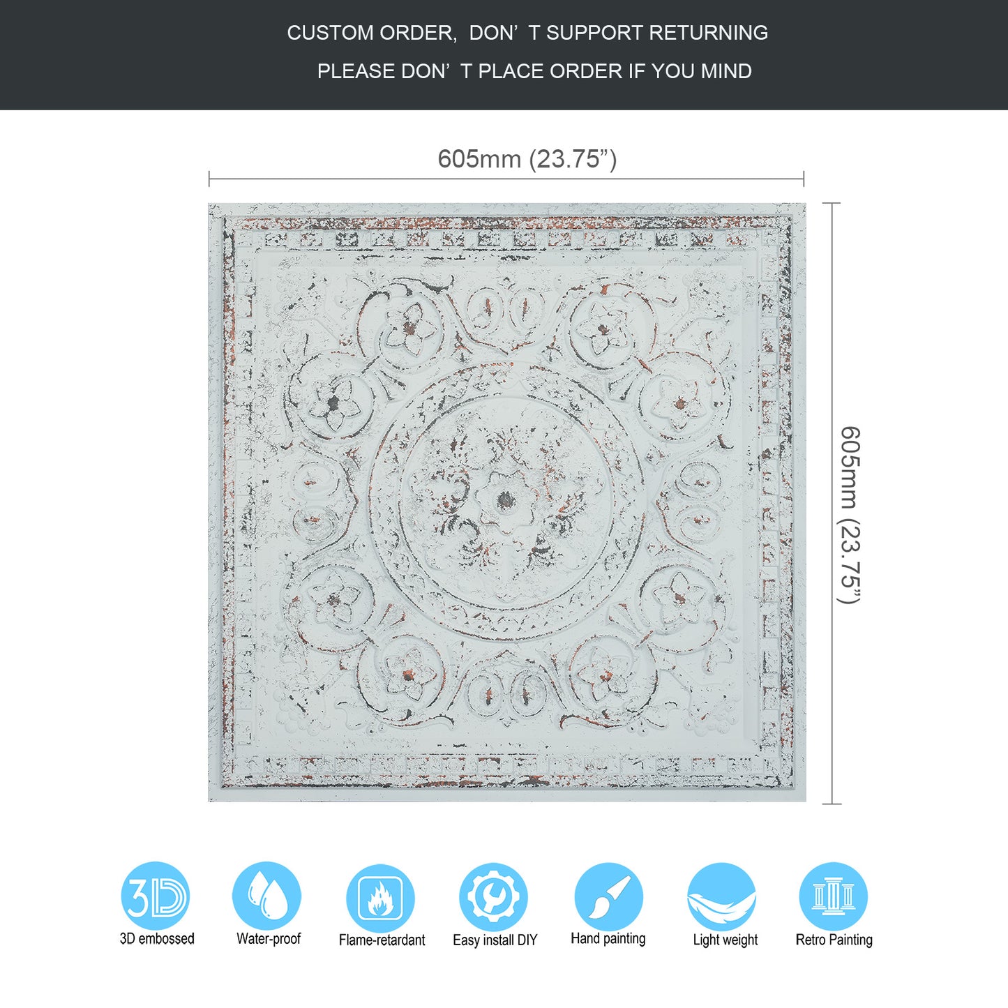 10tiles/lot Metallic Ceiling Tiles for Stylish Bars, Clubs, Restaurants and Social Spaces PL83