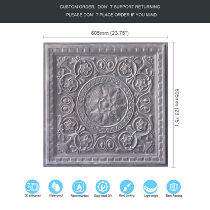 10tiles/lot Drop-In Decorative Tin Tiles for Hotels, Villas and Modern Office Buildings PL83