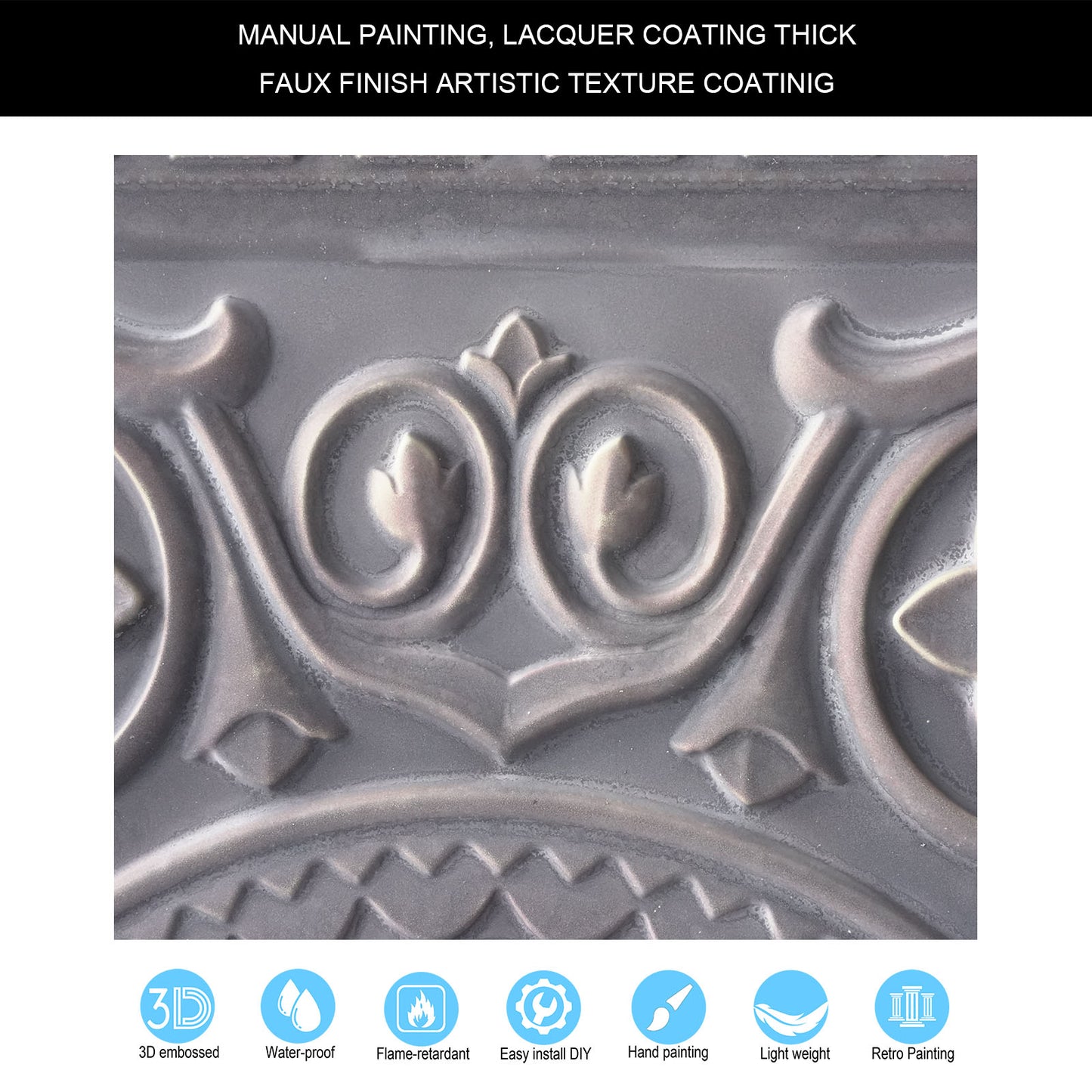 10tiles/lot Drop-In Decorative Tin Tiles for Hotels, Villas and Modern Office Buildings PL83