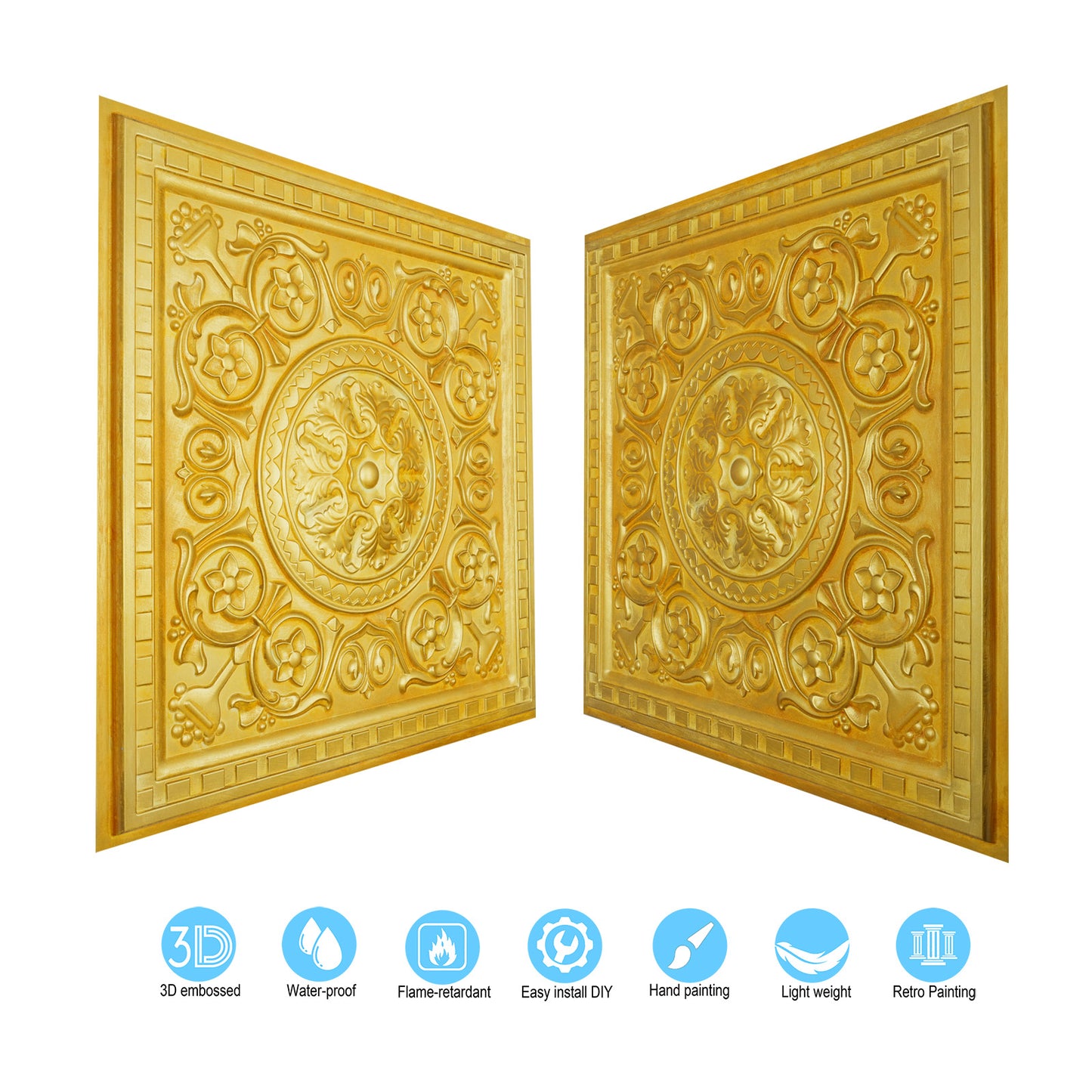 10tiles/lot Metallic Ceiling Tiles for Stylish Bars, Clubs, Restaurants and Social Spaces PL83