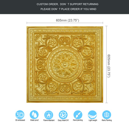 10tiles/lot Metallic Ceiling Tiles for Stylish Bars, Clubs, Restaurants and Social Spaces PL83