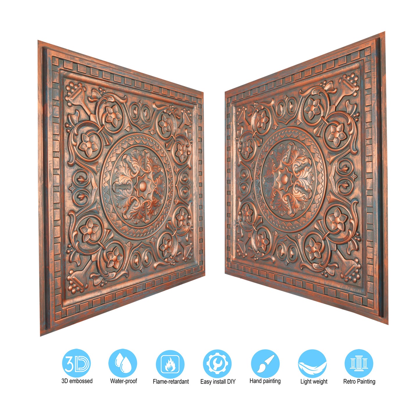 10tiles/lot Metallic Ceiling Tiles for Stylish Bars, Clubs, Restaurants and Social Spaces PL83