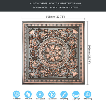 10tiles/lot Drop-In Decorative Tin Tiles for Hotels, Villas and Modern Office Buildings PL83