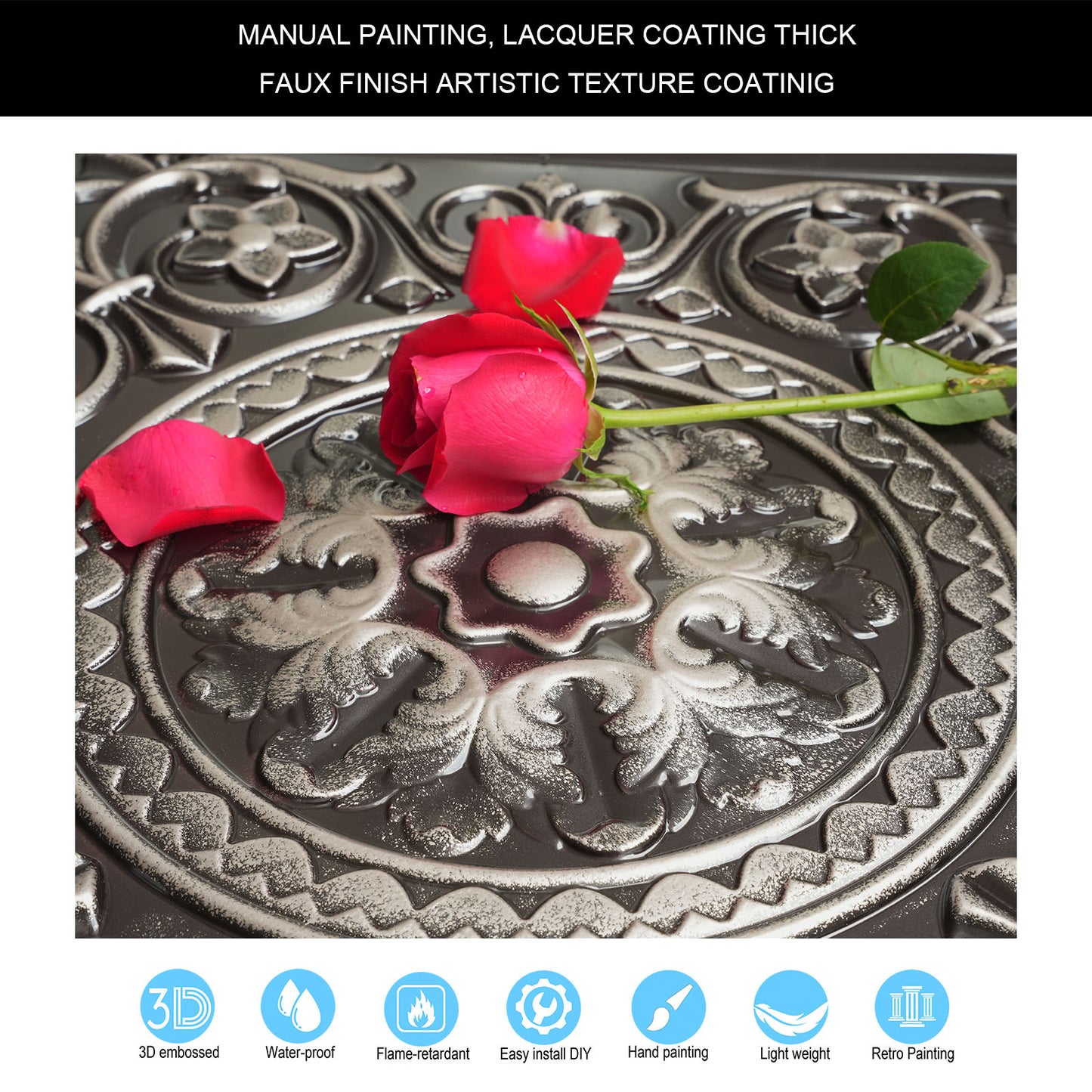 10tiles/lot Drop-In Decorative Tin Tiles for Hotels, Villas and Modern Office Buildings PL83