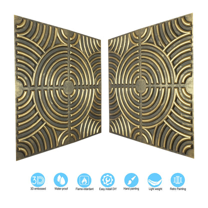 10tiles/lot Glue up faux Tin Ceiling Tiles gold color for Bars, Plastic, Coffer, DIY ceiling panels PL84