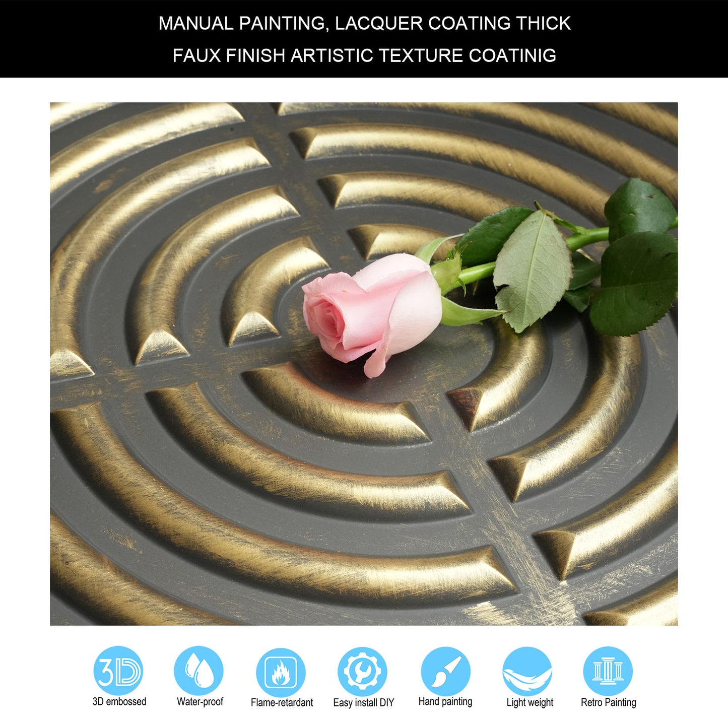 10tiles/lot Glue up faux Tin Ceiling Tiles gold color for Bars, Plastic, Coffer, DIY ceiling panels PL84