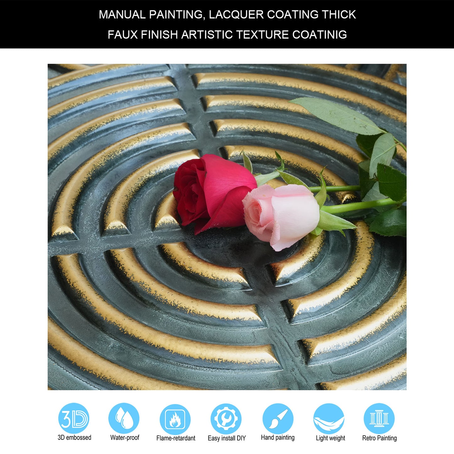 10tiles/lot Glue up faux Tin Ceiling Tiles gold color for Bars, Plastic, Coffer, DIY ceiling panels PL84