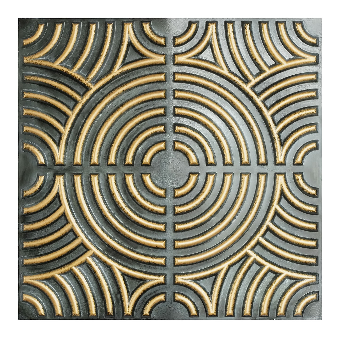 10tiles/lot Glue up faux Tin Ceiling Tiles gold color for Bars, Plastic, Coffer, DIY ceiling panels PL84