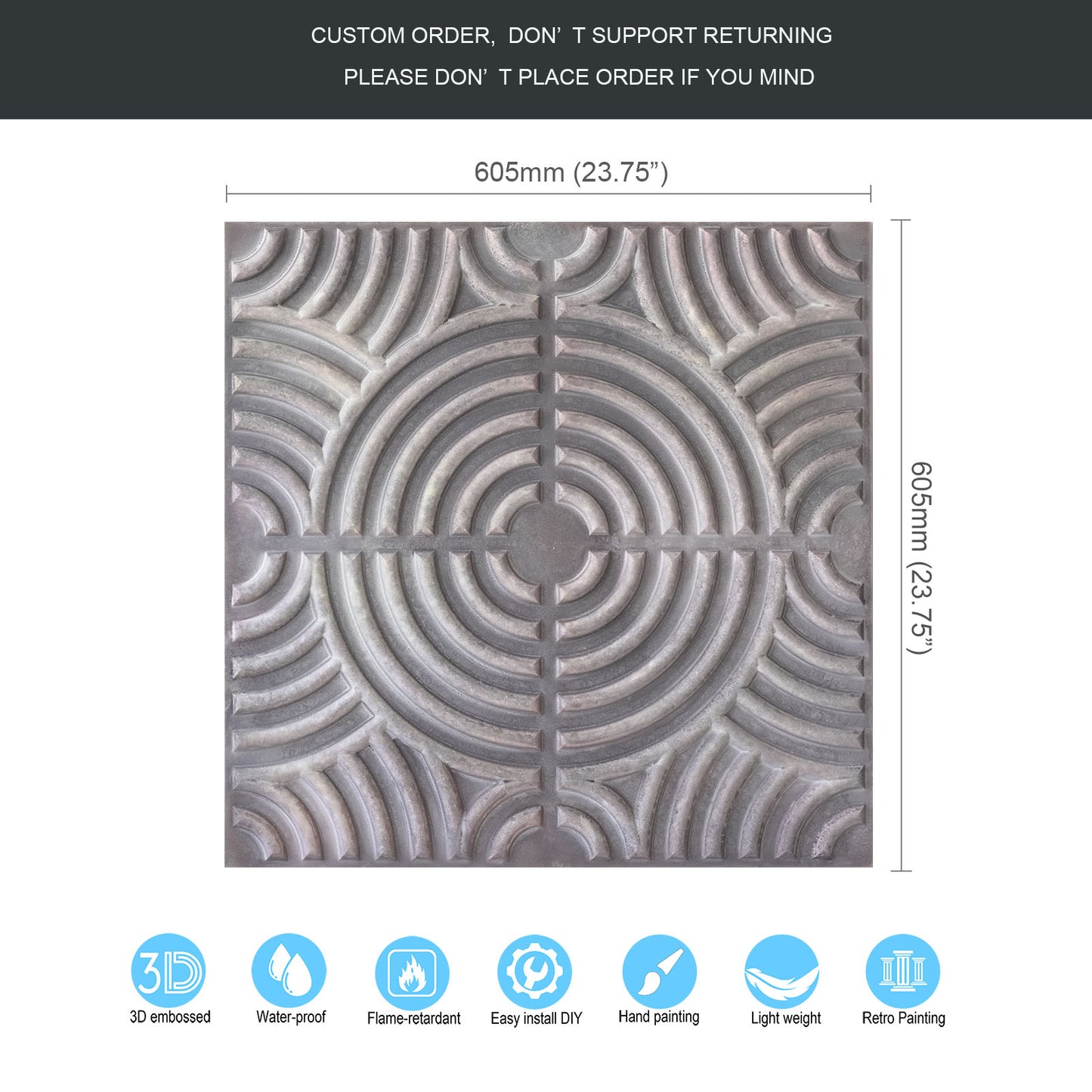 10tiles/lot Glue up 2x2 Ceiling Tiles Interior design for Bars, Plastic, Coffer, DIY ceiling panels PL84