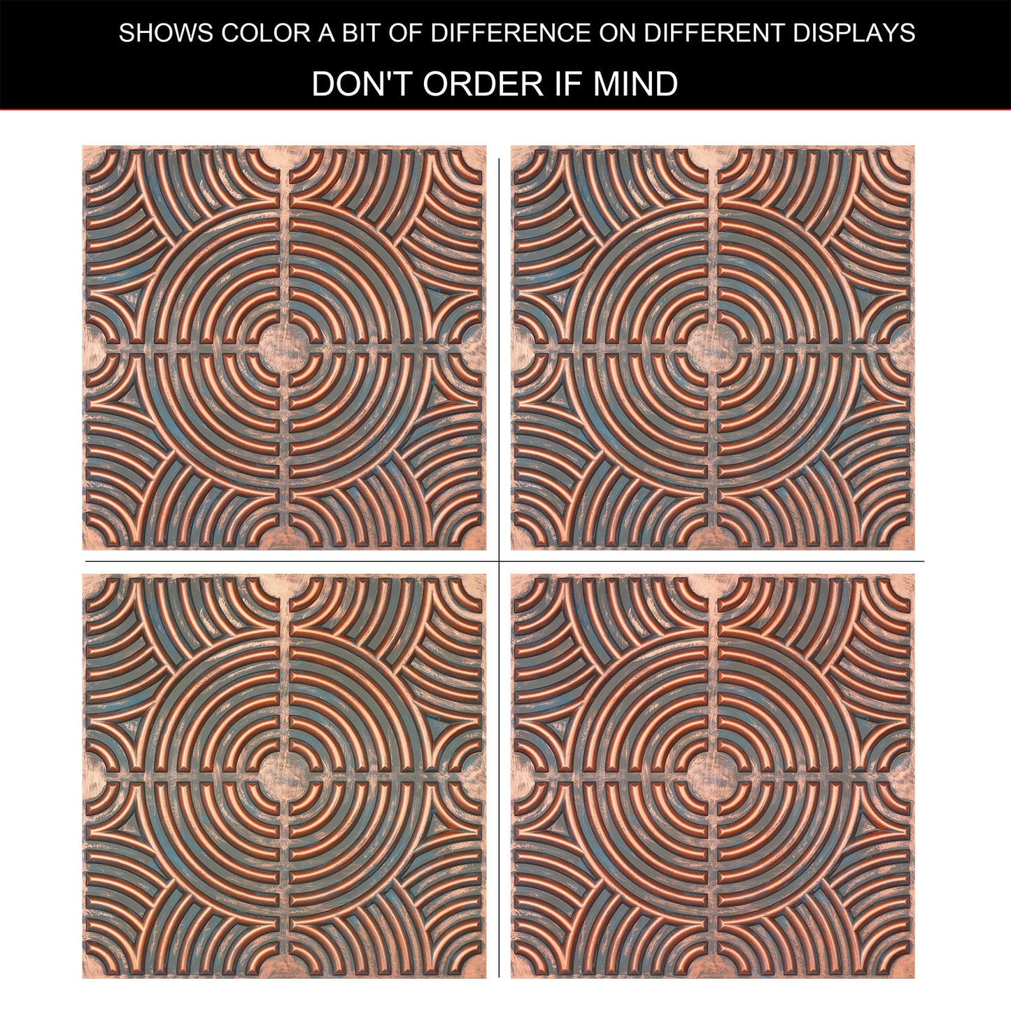 10tiles/lot Glue up faux Tin Ceiling Tiles copper color for Bars, Plastic, Coffer, DIY ceiling panels PL84