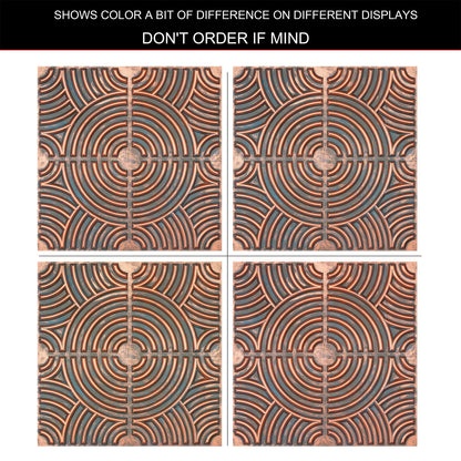 10tiles/lot Glue up faux Tin Ceiling Tiles copper color for Bars, Plastic, Coffer, DIY ceiling panels PL84