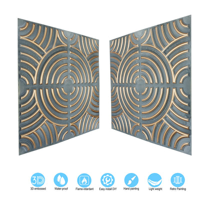 10tiles/lot Glue up faux Tin Ceiling Tiles gold color for Bars, Plastic, Coffer, DIY ceiling panels PL84