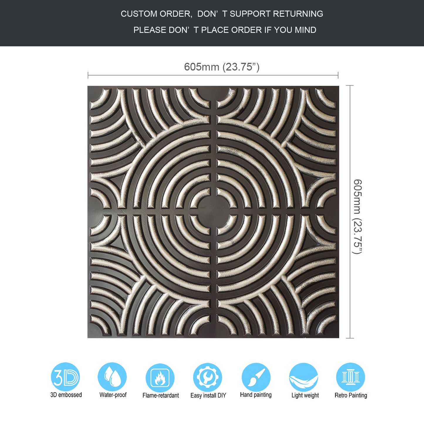 10tiles/lot Glue up 2x2 Ceiling Tiles Interior design for Bars, Plastic, Coffer, DIY ceiling panels PL84