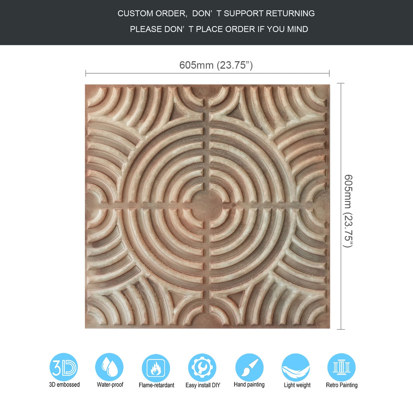 10tiles/lot Glue up 2x2 Ceiling Tiles molden design for Bars, Plastic, Coffer, DIY ceiling panels PL84