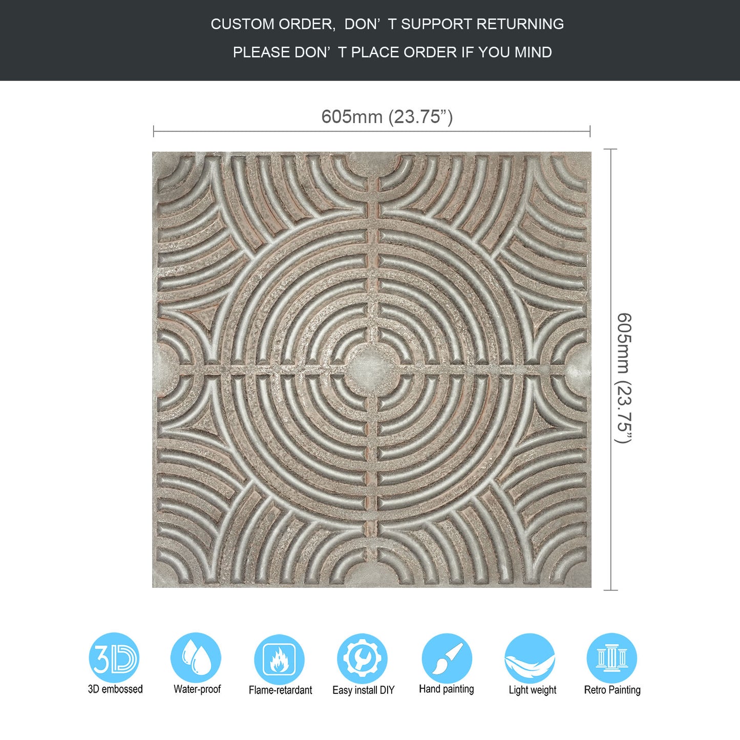 10tiles/lot Glue up 2x2 Ceiling Tiles molden design for Bars, Plastic, Coffer, DIY ceiling panels PL84