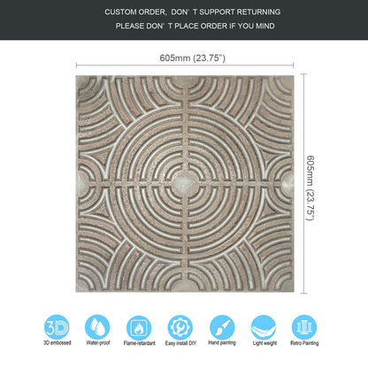 10tiles/lot Glue up 2x2 Ceiling Tiles molden design for Bars, Plastic, Coffer, DIY ceiling panels PL84