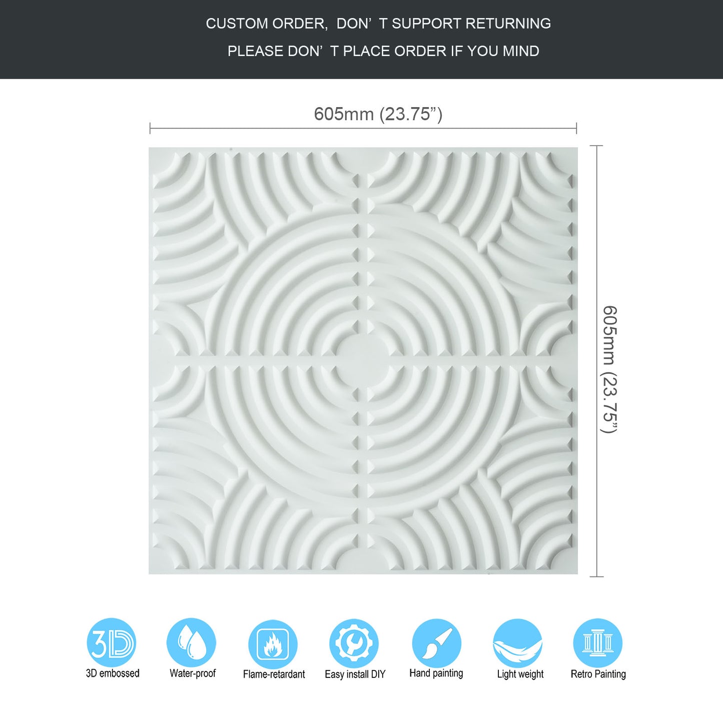 10tiles/lot Glue up 2x2 Ceiling Tiles molden design for Bars, Plastic, Coffer, DIY ceiling panels PL84