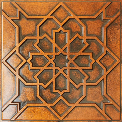 10tiles/lot Drop-In faux Tin Ceiling Tiles copper color for Bars, Nightclub, Barbers,beauty salon ceiling panelsPL85