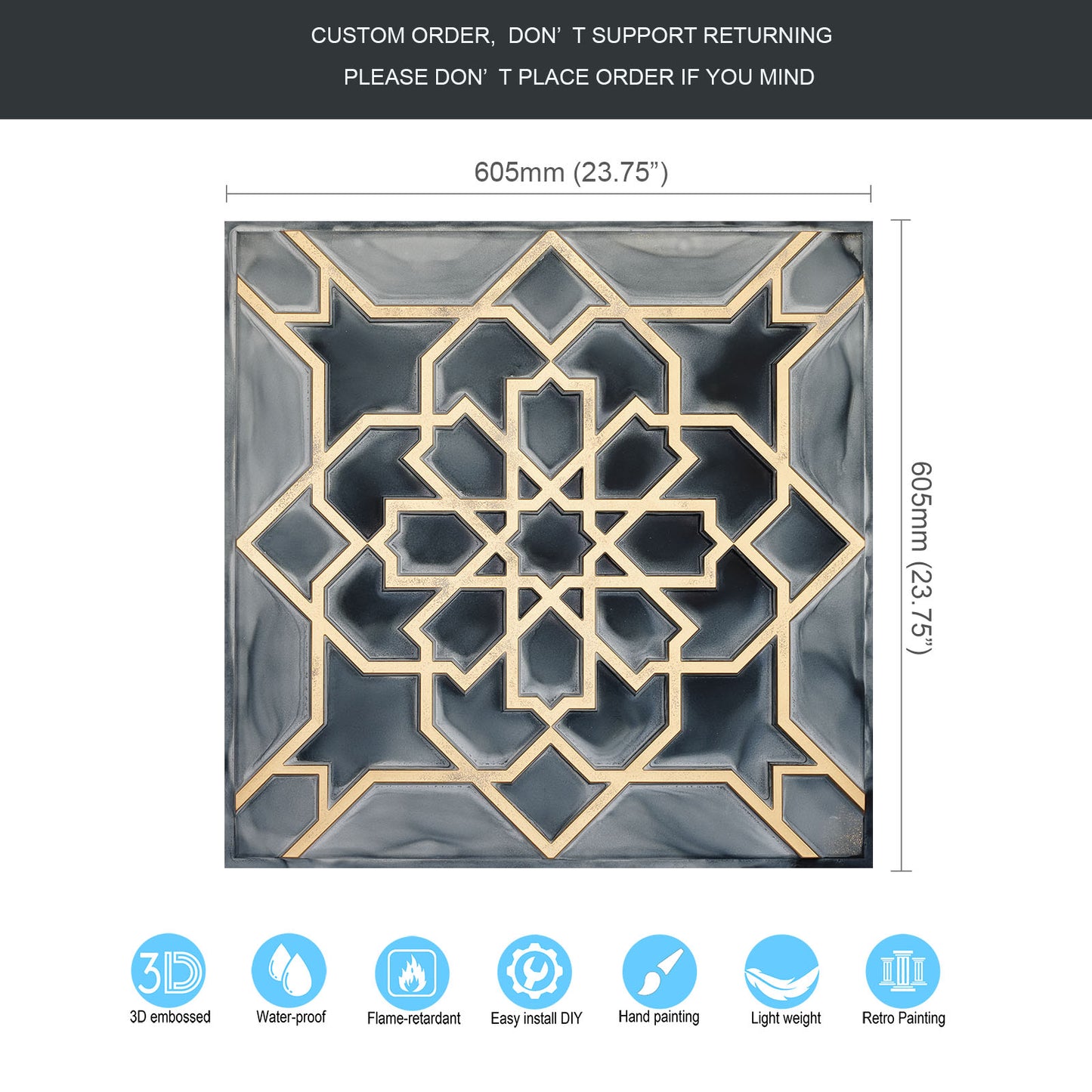 10tiles/lot suspended faux tin Ceiling Tiles for Bars, Nightclub, Barbers,beauty salon homeimporve ceiling panelsPL85