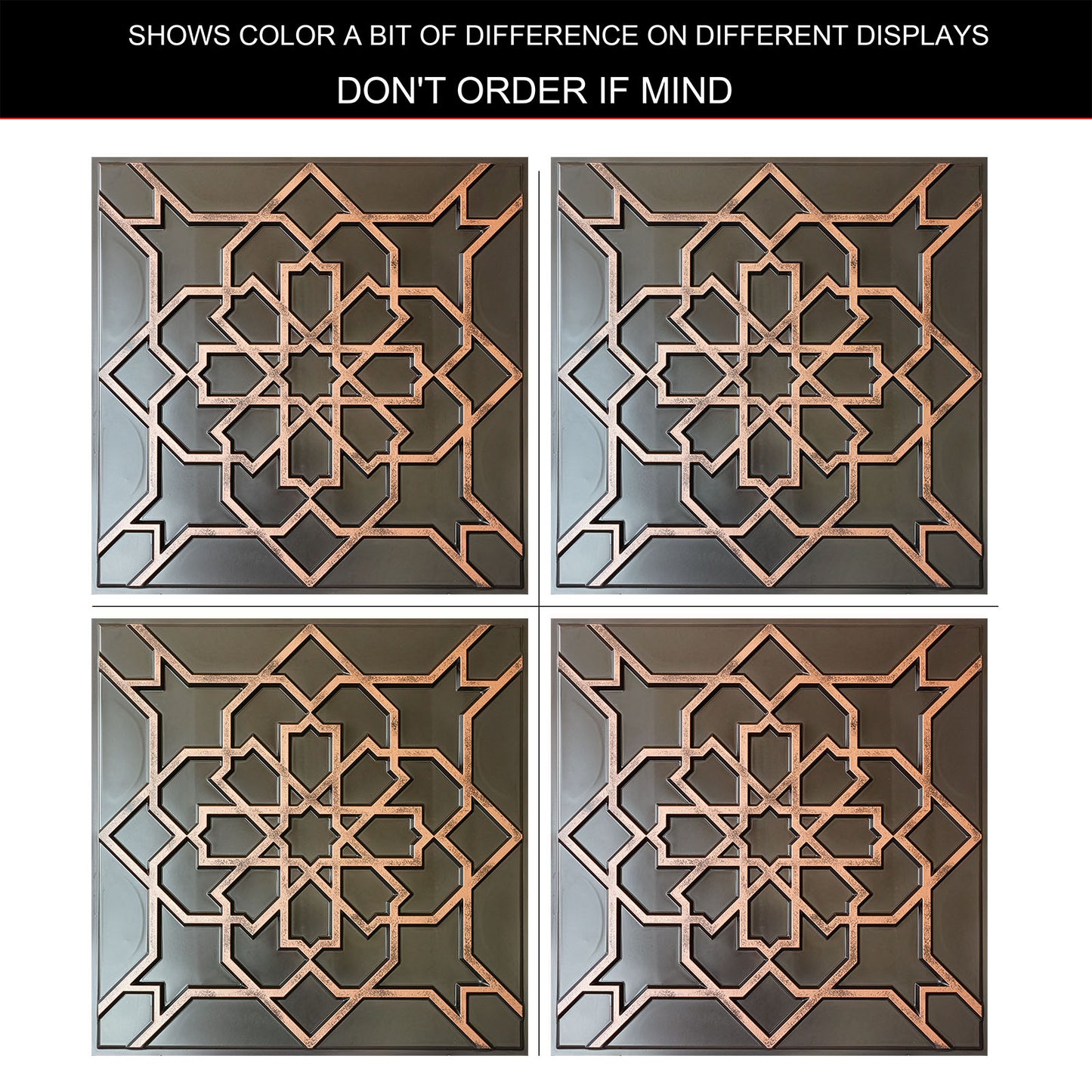 10tiles/lot Drop-In faux Tin Ceiling Tiles copper color for Bars, Nightclub, Barbers,beauty salon ceiling panelsPL85